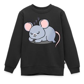 Maus schlafend - Kinder Premium Organic Sweatshirt - Schwarz - Vorne - AI Model Kid Female (0cm)