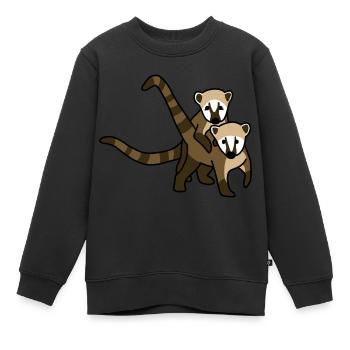 Coati Tier T-Shirt - Kinder Premium Organic Sweatshirt - Schwarz - Vorne - AI Model Kid Female (0cm)