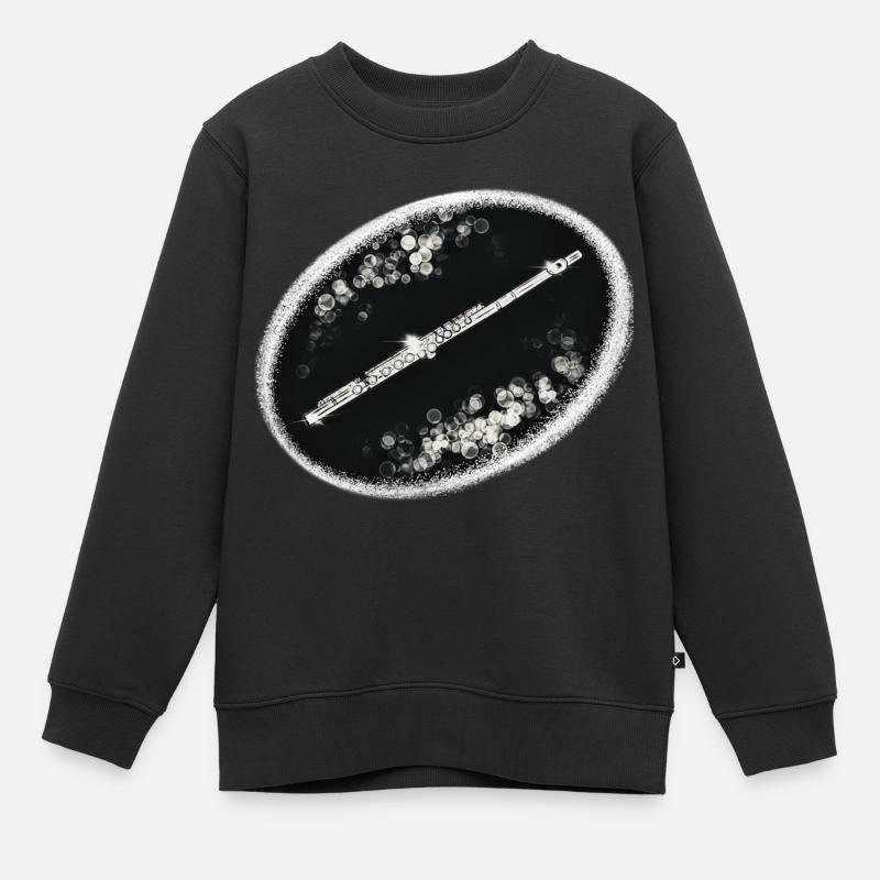 Flûte traversière - Sweat Premium enfant bio - noir