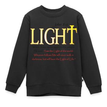 Jesus ist das Licht der Welt - Kinder Premium Organic Sweatshirt - Schwarz - Vorne - AI Model Kid Female (0cm)