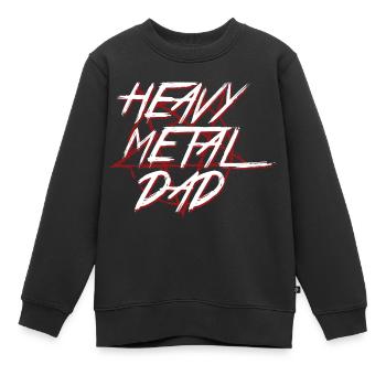Heavy metal papa metalhead musique heavy metal - Sweat Premium enfant bio - noir - Devant - AI Model Kid Female (0cm)