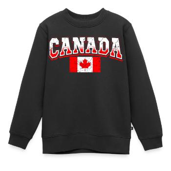 Canada Fan - Sweat Premium enfant bio - noir - Devant - AI Model Kid Female (0cm)