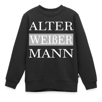 Alter weißer Mann - Politik Satire Version 2 - Kinder Premium Organic Sweatshirt - Schwarz - Vorne - AI Model Kid Female (0cm)