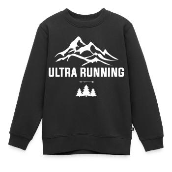 Ultra Running Trailrun Trailrunner Marathon - Kinder Premium Organic Sweatshirt - Schwarz - Vorne - AI Model Kid Female (0cm)