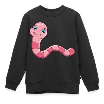 Regenwurm - Kinder Premium Organic Sweatshirt - Schwarz - Vorne - AI Model Kid Female (0cm)