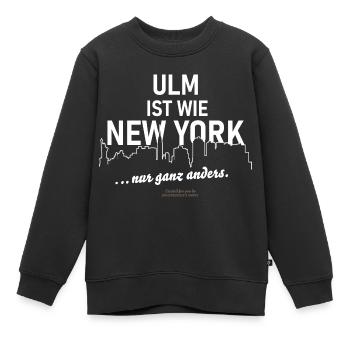 Ulm - Kinder Premium Organic Sweatshirt - Schwarz - Vorne - AI Model Kid Female (0cm)
