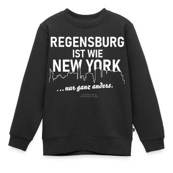 Regensburg - Kinder Premium Organic Sweatshirt - Schwarz - Vorne - AI Model Kid Female (0cm)