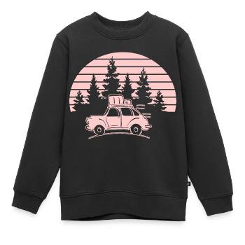 Le chemin est l’objectif Roadtrip Travel Holiday Camping - Sweat Premium enfant bio - noir - Devant - AI Model Kid Female (0cm)