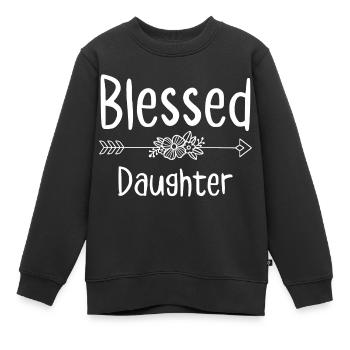 Fille bénie - Sweat Premium enfant bio - noir - Devant - AI Model Kid Female (0cm)