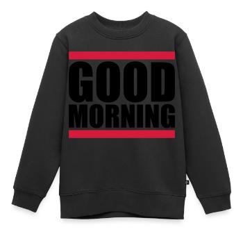 Bar Bonjour - Sweat Premium enfant bio - noir - Devant - AI Model Kid Female (0cm)