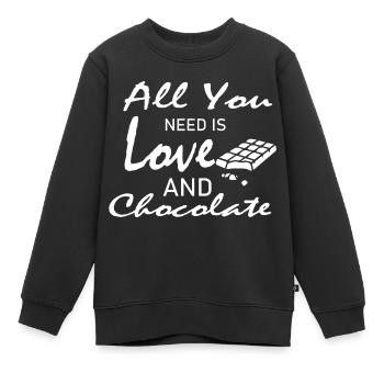 chocolate chocolate - Kids Premium Organic Sweatshirt - black - Front - AI Model Kid Female (0cm)