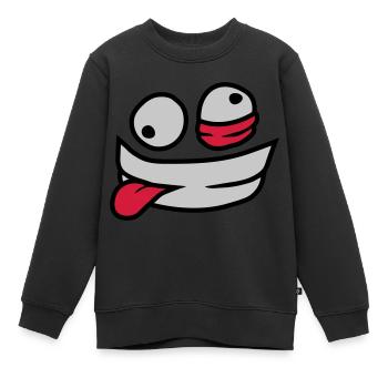 Verrücktes Gesicht wahnsinnig - Kinder Premium Organic Sweatshirt - Schwarz - Vorne - AI Model Kid Female (0cm)