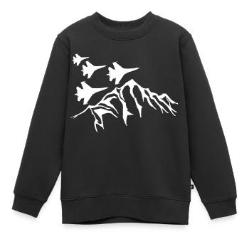 Jets über den Bergen - Kinder Premium Organic Sweatshirt - Schwarz - Vorne - AI Model Kid Female (0cm)