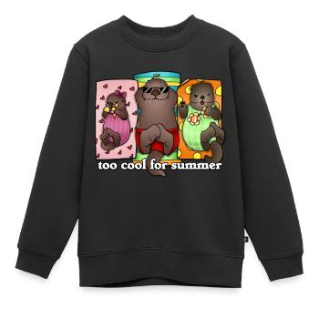 Tazz Talks | Trop frais pour l’été - Sweat Premium enfant bio - noir - Devant - AI Model Kid Female (0cm)