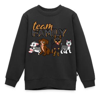 team familie hund hundesport familienwerte tier - Kinder Premium Organic Sweatshirt - Schwarz - Vorne - AI Model Kid Female (0cm)
