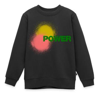 Power - Kinder Premium Organic Sweatshirt - Schwarz - Vorne - AI Model Kid Female (0cm)