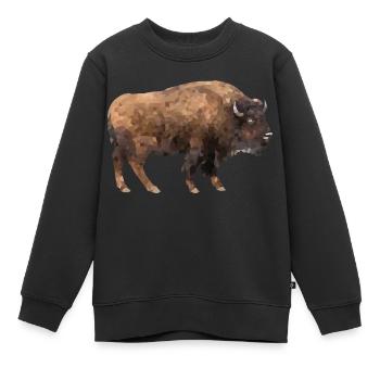 Bison - Kinder Premium Organic Sweatshirt - Schwarz - Vorne - AI Model Kid Female (0cm)