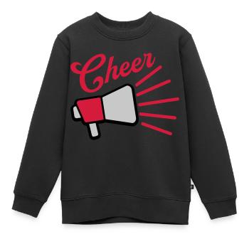 Cheer Megaphone speak symbol - Kids Premium Organic Sweatshirt - black - Front - AI Model Kid Female (0cm)