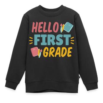 Hallo Erstklässler Hallo Erstklässler Geschenkinsp - Kinder Premium Organic Sweatshirt - Schwarz - Vorne - AI Model Kid Female (0cm)