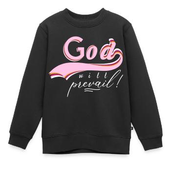Gott wird siegen - Kinder Premium Organic Sweatshirt - Schwarz - Vorne - AI Model Kid Female (0cm)