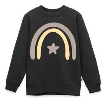 Étoile arc-en-ciel - Sweat Premium enfant bio - noir - Devant - AI Model Kid Female (0cm)