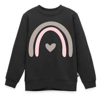 Regenbogen Herz - Kinder Premium Organic Sweatshirt - Schwarz - Vorne - AI Model Kid Female (0cm)