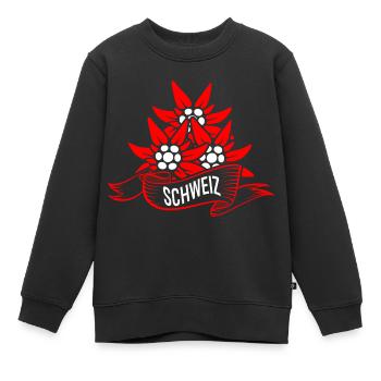 Schweizer Enzian - Kinder Premium Organic Sweatshirt - Schwarz - Vorne - AI Model Kid Female (0cm)