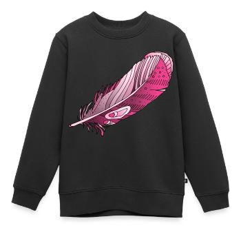 Feather - Kids Premium Organic Sweatshirt - black - Front - AI Model Kid Female (0cm)