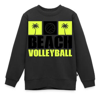 Beach-volley - Sweat Premium enfant bio - noir - Devant - AI Model Kid Female (0cm)