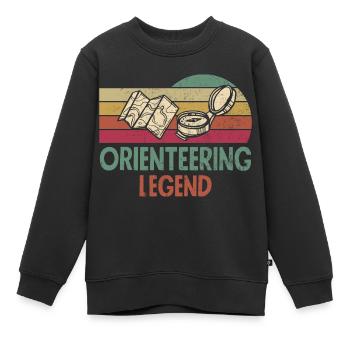Orienteer Runner Running Orienteering Legends - Kids Premium Organic Sweatshirt - black - Front - AI Model Kid Female (0cm)