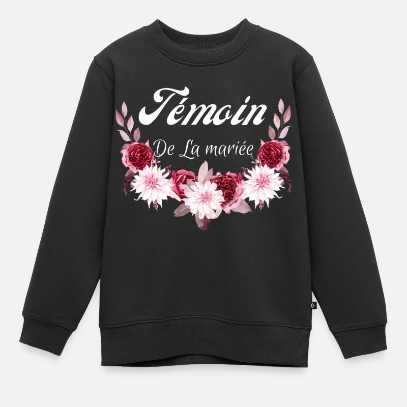témoin de la mariée - Sweat Premium enfant bio - noir