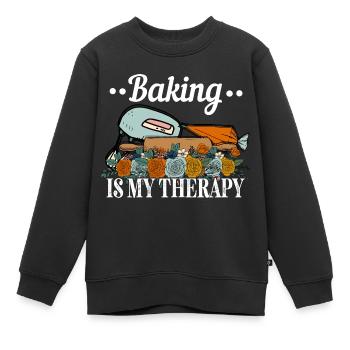 Boulangerie Baker Boulangerie Boulangerie Gâteau de confiserie - Sweat Premium enfant bio - noir - Devant - AI Model Kid Female (0cm)