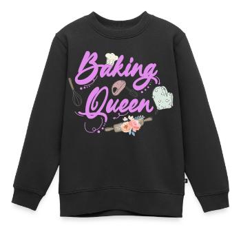 Boulangerie Baker Boulangerie Boulangerie Gâteau de confiserie - Sweat Premium enfant bio - noir - Devant - AI Model Kid Female (0cm)