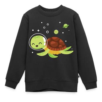 Drôle de tortue de mer Tortue de mer Eau de mer - Sweat Premium enfant bio - noir - Devant - AI Model Kid Female (0cm)