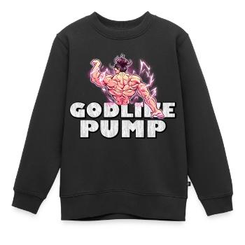 Godlike Pump | Anime Gym Motiv für Fans - Kinder Premium Organic Sweatshirt - Schwarz - Vorne - AI Model Kid Female (0cm)