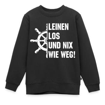 Leinen los und nix wie weg - Kinder Premium Organic Sweatshirt - Schwarz - Vorne - AI Model Kid Female (0cm)