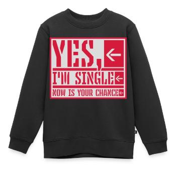 célibataire maintenant votre chance - Sweat Premium enfant bio - noir - Devant - AI Model Kid Female (0cm)