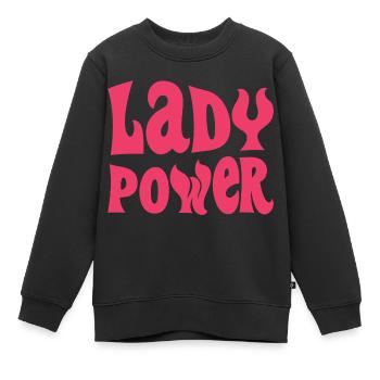 Lady Power Design in pink - Kinder Premium Organic Sweatshirt - Schwarz - Vorne - AI Model Kid Female (0cm)