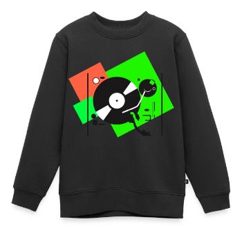 Platines colorées6 - Sweat Premium enfant bio - noir - Devant - AI Model Kid Female (0cm)