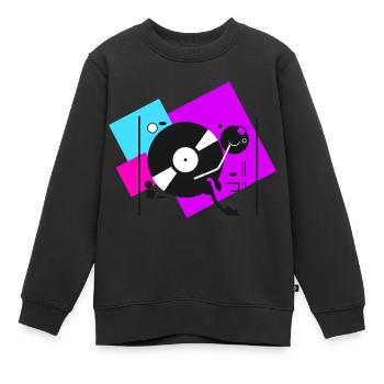 Platines colorées5 - Sweat Premium enfant bio - noir - Devant - AI Model Kid Female (0cm)