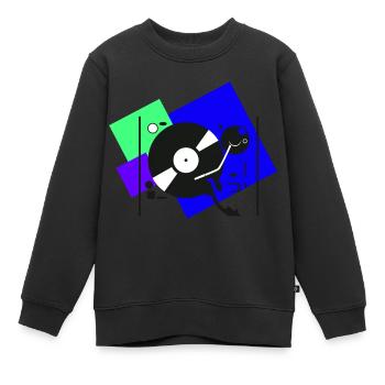 Platines colorées4 - Sweat Premium enfant bio - noir - Devant - AI Model Kid Female (0cm)