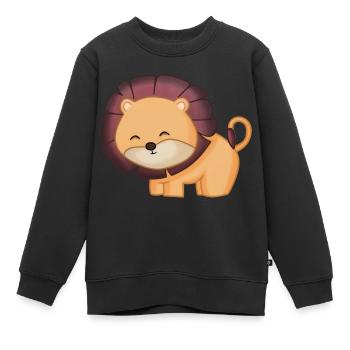 Niedlicher Löwe - Kinder Premium Organic Sweatshirt - Schwarz - Vorne - AI Model Kid Female (0cm)