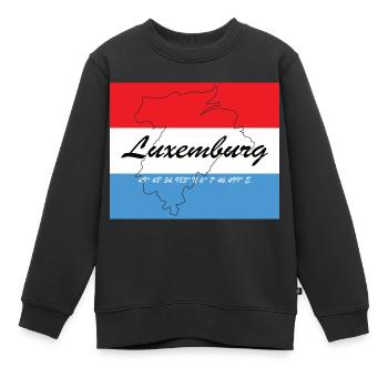 Luxemburg - Hauptstadt mit GPS & Flagge - Kinder Premium Organic Sweatshirt - Schwarz - Vorne - AI Model Kid Female (0cm)