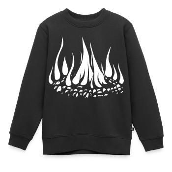 Feu de camp Camping Nature Feu de forêt À l’extérieur 9 - Sweat Premium enfant bio - noir - Devant - AI Model Kid Female (0cm)