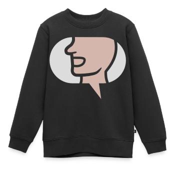 Quatschen einfaches Symbol Sprechblase - Kinder Premium Organic Sweatshirt - Schwarz - Vorne - AI Model Kid Female (0cm)