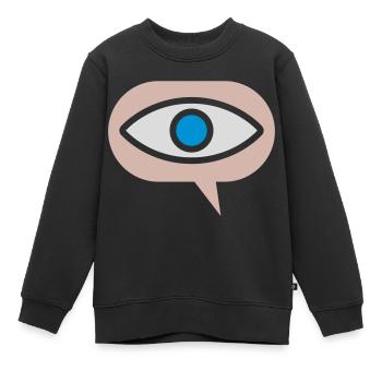 Icône visuelle Voir Oeil - Sweat Premium enfant bio - noir - Devant - AI Model Kid Female (0cm)