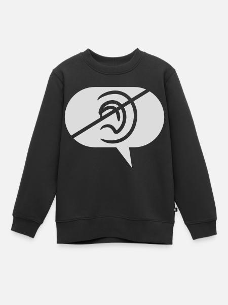 Symbole d’écoute interdit Bulle de discours - Sweat Premium enfant bio - noir