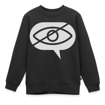 Interdit de regarder la bulle oculaire - Sweat Premium enfant bio - noir - Devant - AI Model Kid Female (0cm)