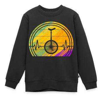 Monocycle monocycle monocycle - Sweat Premium enfant bio - noir - Devant - AI Model Kid Female (0cm)