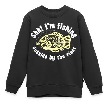 truite inca - Sweat Premium enfant bio - noir - Devant - AI Model Kid Female (0cm)